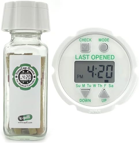 חותמת זמן של גלולה אלקטרונית ירוקה שנפתחה לאחרונה-בקבוק גשש מינון רפואי