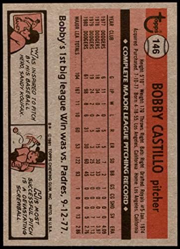 1981 Topps 146 בובי קסטילו לוס אנג'לס דודג'רס NM Dodgers