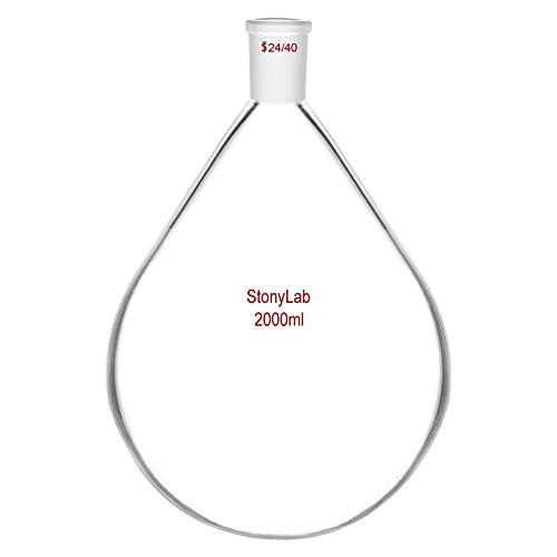 סטונילאב בורוסיליקט יחיד צוואר זכוכית כבד קיר התאוששות בקבוק רוטרי מאייד בקבוק, עם 24/40 חיצוני משותף