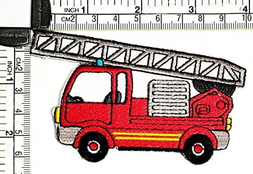 קליינפלוס 3 יחידות. רכב חילוץ תיקון משאית הצלה אדום קריקטורה רקום אפליקצית מלאכה בעבודת יד תינוק