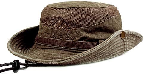 שומר שמש כובע לגברים, כותנה רקמת קיץ חיצוני שמש הגנה רחב ברים דלי כובע מתקפל ספארי בוני כובע…