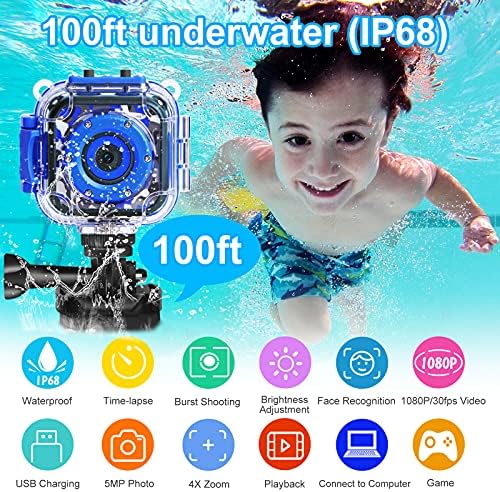 ילדים מצלמה עמיד למים בני-צעצוע מתנות לילד ילדים וידאו מצלמה מתחת למים מקליט ילדים דיגיטלי