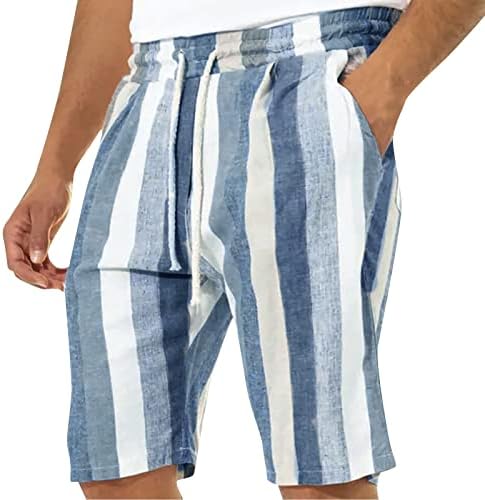 AIOUIOS MENS CAPRIS מכנסיים קצרים משקל קל משקל עם DrawCord מותניים אלסטיים חוף יוגה כיס חגורת
