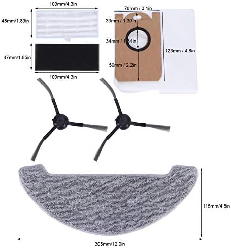 ערכות אביזרים של שואב אבק רובוטי, בד מחבוי+מברשת צד+פלטר+שקית אבק עבור שואב אבק מקסימום M7