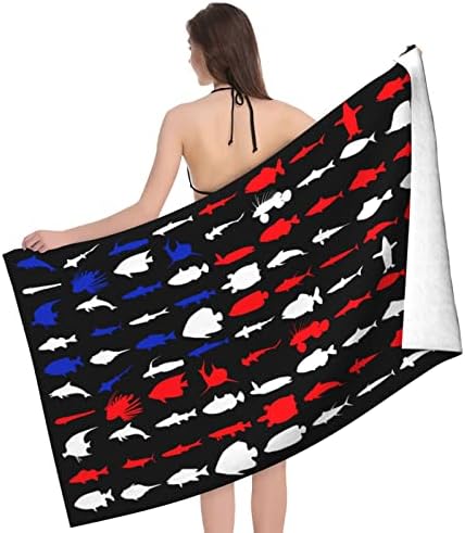 SKT T1 מיקרופייבר דגל דיג מגבת חוף מגבת דג מצחיק דגל אמריקאי דגל כחול לבן אדום אדום שחור מהיר יבש בריכה