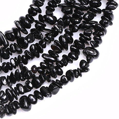 7-8 מ מ שחור טורמלין חרוזים להכנת תכשיטים טבעי חן חצי יקר צורה חופשית 34 ג ' ו פורמן