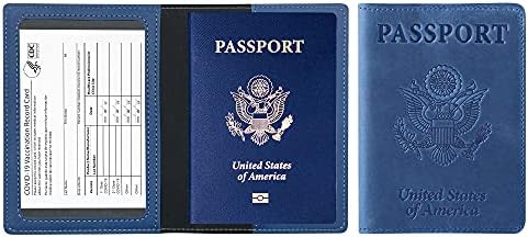 סיאנה עור מפוצל דרכון כיסוי וכרטיס מחזיק קומבו דק דרכון מחזיק עם כרטיס מגן חריץ