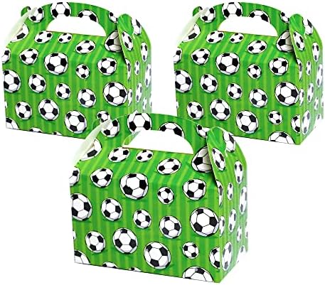 12 קטעים מסיבת כדורגל מתנה קופסאות קופסאות קנדי ​​קופסאות טובות לטובת כדורגל למסיבת יום הולדת כדורגל כדורגל כדורגל