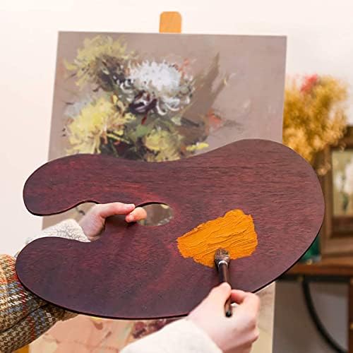 פלטת צבע עץ של קיילומפ 16 * 12 אינץ ' - פלטת שמן בצורת כליות אמן מערבב פלטת ציור עם חור אגודל ל