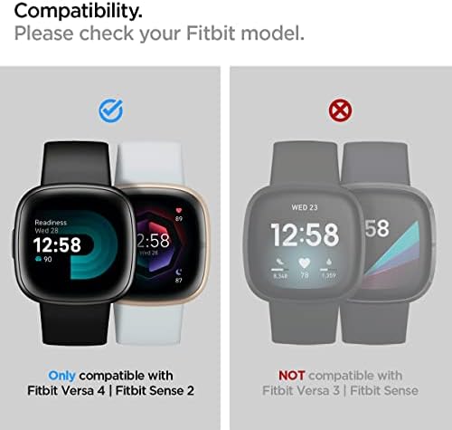 Spigen Ultra Hybrid המיועד ל- Fitbit Versa 4 / Fitbit Sense 2 עם מגן מסך מזכוכית מחוסמת מארז Smartwatch
