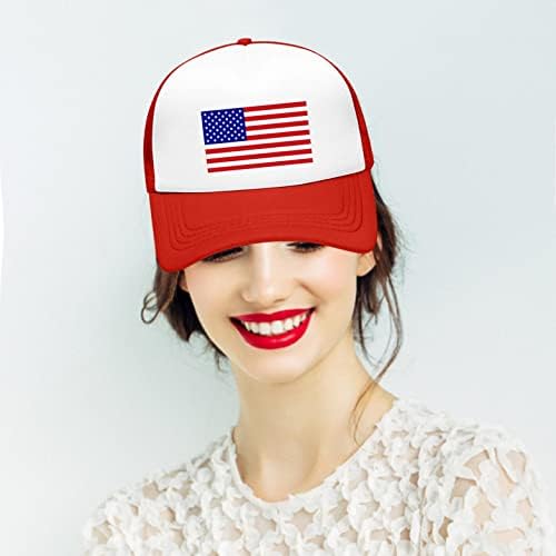 כובע דגל אמריקאי כובעי משאיות לגברים נשים כותנה קיץ מתכווננת כותנה נושמת רשת פטריוטית ארהב דגל כובעי