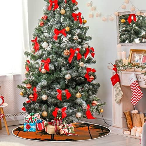 OARENCOL SUNSET TROPICATE BEACH עץ דקל עץ עץ חג המולד חצאית 36 אינץ 'חג המולד של מסיבת חג קישוטים