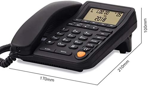 KXDFDC טלפון שולחני שחור, טלפון כבלים, עם טלפון רמקול, קיר שולחן טלפוני כפתור גדול עם כפתור המותקן עם