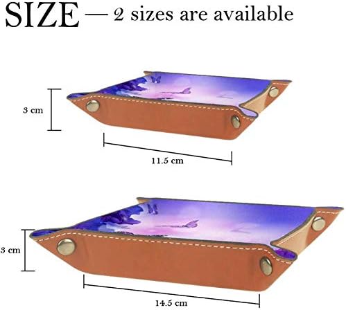 אייסו שרות מגש פרפר פיות של פרחים בקעצור הדפסת עור תכשיטי מגשי ארגונית תיבת עבור ארנקים, שעונים,