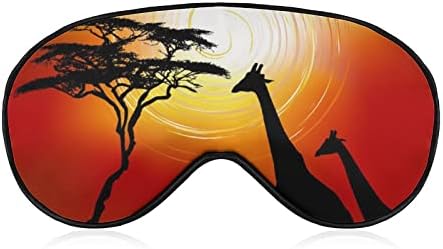 נוף אפריקני ג'ירפה מסיכת עיניים רכה מכסה הצללה יעילה מסכת שינה נוחות עיניים עם רצועה מתכווננת אלסטית