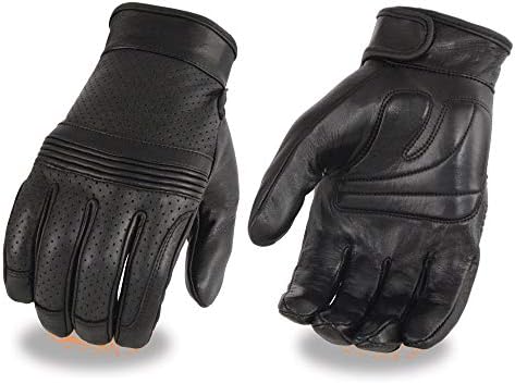 עור Milwaukee MG7516 'מסך I-Touch Touch' שחור של גברים, כפפות עור מחוררות פרמיום עם פרקי אצבעות גמישות