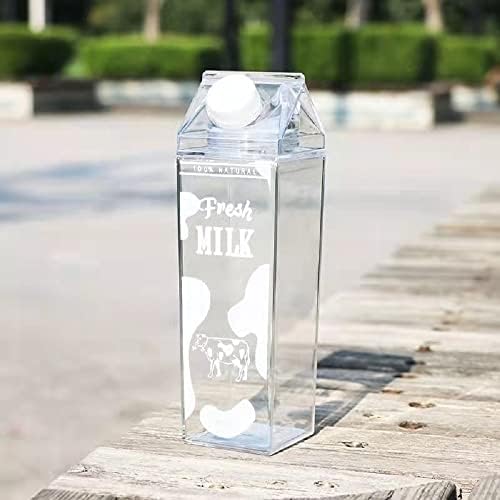 FVEBZEM 17OZ/ 500 מל חלב קרטון מים בקבוק מים קופסת חלב פלסטיק BPA חינם ידידותי לילד חלב חלב חלב חלב בקבוק מים