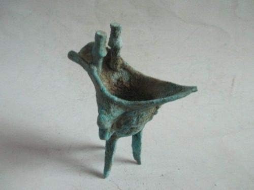 זמטאק משוכלל סיני עתיק עתיק עתיק ברונזה-יין גביע