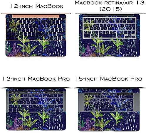 עור ויניל אלטרנטיבי תואם לאוויר MacBook 13 אינץ 'MAC Pro 16 רשתית 15 12 2020 2019 2018 דפוס כחול אקזוטי כפות ידיים