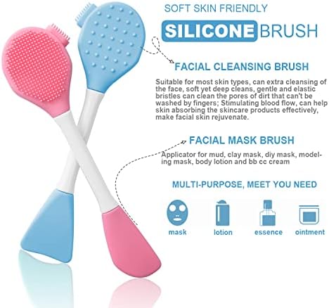 Rampula Silicone Body Scrubber & 2 חבילות 4 במברשת מסיכת פנים אחת, מברשת גוף פילינג לצחצוח רטוב או יבש,