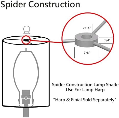 Aspen Creative 38301-2, תוף גוון מנורת עכביש מתקפל, שיבולת שועל, 12 עליון x 12 תחתון x 8 , סט של 2