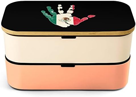 דגל מקסיקו דקל דקל שכבה כפולה קופסת ארוחת צהריים בנטו עם מכשיר ארוחת צהריים לערימה כוללת 2 מכולות