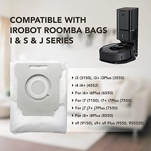 סנכרן שקיות ואקום של 10 חבילות למנקה ואקום - שקיות סילוק עפר אוטומטיות תואמות את Irobot Roomba