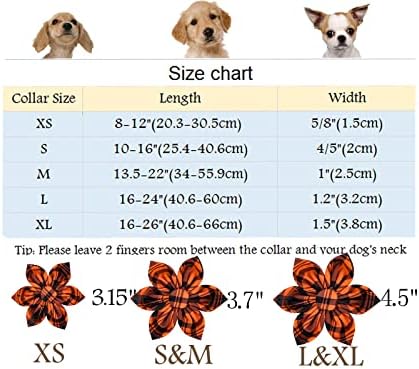 צווארון כלב חיות מחמד-צווארון כלבים עם פרח, ילד ונערה מקסים סתיו מתנות צווארוני כלבים של רשת כתום עם אבזם מתכת