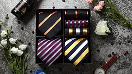 גברים של עניבות סט אוסף עניבה וכיס כיכר הרבה 3 יחידות פורמליות עסקי עניבות אריזת מתנה חתונה עניבה