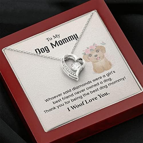 תכשיטים לשרשרת האמא של הכלב שלי, שרשרת יום האם לאמא שלי, Woof Mom Center, שרשרת אמא חובבת חיות מחמד עם