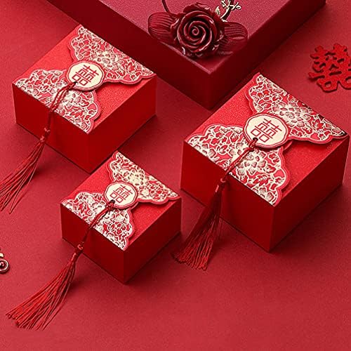 Kesyoo 20 pcs מסיבת חתונה קופסאות לטובת קופסאות סגנון סיני XI קנדי ​​קופסאות מתנה שוקולד עם גדילים