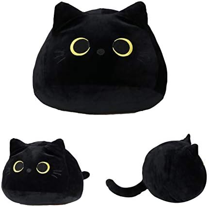 Nocpek Plush צעצוע חתול שחור, כרית צורת חתול יצירת