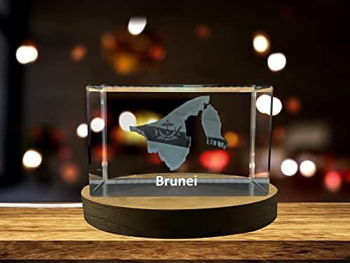 Brunei 3D חרוט קריסטל 3D חרוט בקריסטל שמור על מזכרת/מתנה/תפאורה/אספנות/מזכרת