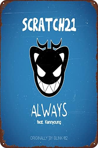 תמיד Scratch21 12x8 אינץ 'שלטי מטאל אלבום מוסיקה - רוק הקירות עם אלבום מוזיקה אמנות לאוהבי מוסיקה