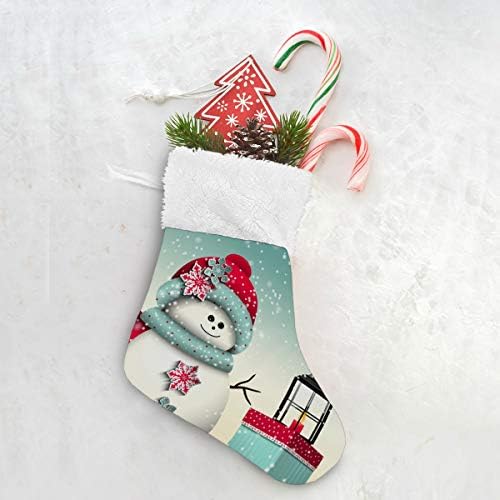 גרבי חג המולד של Alaza קישוטי שלג חמוד קלאסי קלאסי מותאם אישית לקישוטים לגרביים קטנים לעיצוב המסיבות של עונת החגים