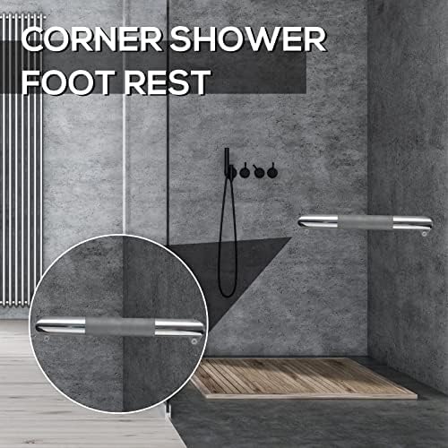 רגל מקלחת פינתית קיר מנוחה למנוחה לגילוח רגליים תמיכה באיזון בכרום מכורס ללא החלקה מדף כף רגליים מפלדת אל