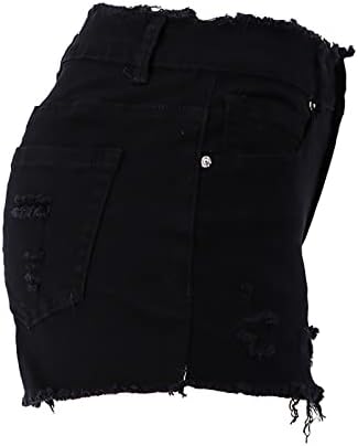 מכנסי ג'ין קיץ לנשים 2023 מכנסי ג'ינס במצוקה אופנתית מכנסיים קצרים מגולמים מג'ינס קצרים נמתחים