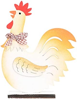 Pretyzoom Decor Chicken Decor תרנגולת עץ קישוט פסלון חווה מודרני קישוט פסחא קישוט פסח