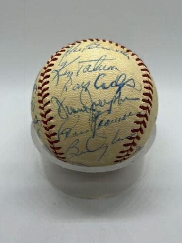 1972 BOSTON RED SOX CARL YASTRZEMSKI FISK צוות חתום על OMLB BASEBALL PSA DNA - BASABLABLESHALLESTABLE