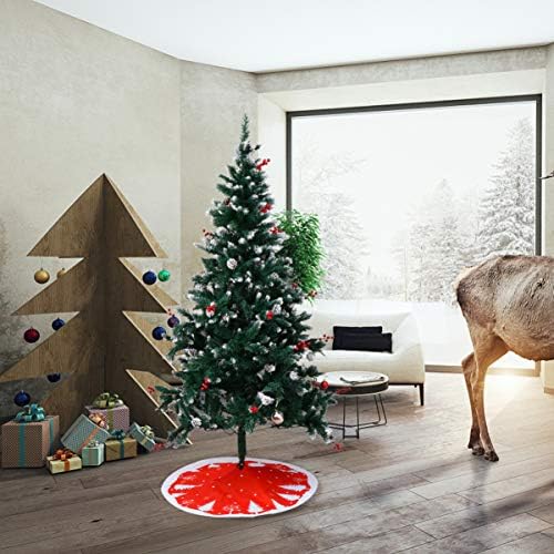 שטיח קאבילוק לקצץ 1 PC חצאית עץ חג המולד חצאית הדפסה דקורטיבית לחג המולד סנטה סינר