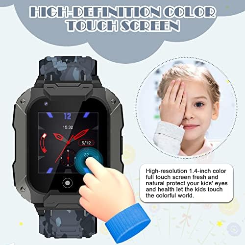 שעון חכם 4G לילדים עם גשש GPS ושיחות, שיחה דו-דרך שיחה מצלמה קול ווידאו שיחת וידאו SOS לילדים שעון טלפון סלולרי,