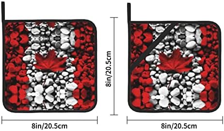 טפטים דגל קנדה מחזיקי סיר לתנור מטבח סט 2 חלקים מכונות רחיצות חום עמידות בפני רפידות חמות ללא החלקה לבישול