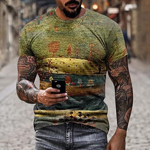 ZHDD חייל חולצות שרוול קצר לחולצות לרחוב אופנה Mens 3d Aztec Boho גרפי טי גרפי צמרות רטרו שריר חולצת טשט