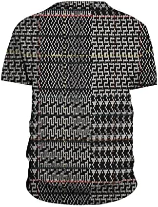 חולצת הנלי גברים שרוול קצר הדפסה דיגיטלית 6 כפתור סוודר עמדת צווארון הנלי טקס חולצות צווארון צווארון צווארון