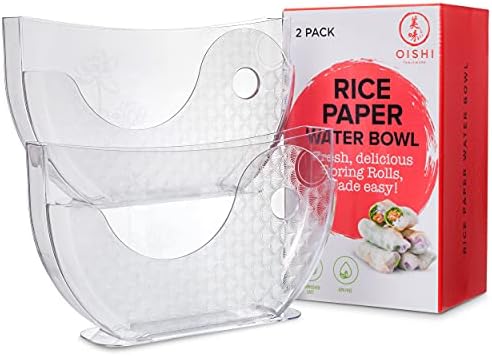 קערת מים נייר אורז - קערת מים מגלגל קפיץ, מחזיק נייר אורז לעטיפות נייר אורז לגלילי אביב, לחמניות קיץ.
