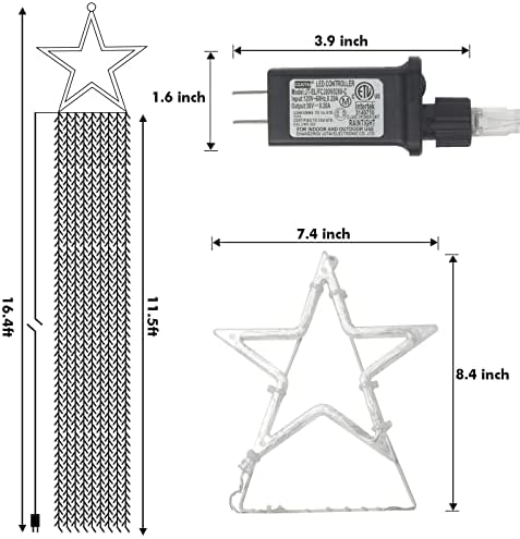 Sankuu 334 LED קישוטים לחג המולד מיתרים אורות כוכבים, 16.4 רגל אורות עץ חג המולד 8 מצבי תאורה