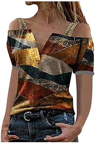 חולצות לנשים קצר שרוול כיכר צוואר חולצות בתוספת גודל קל משקל קיץ אופנה טרנדי מזדמן מודפס