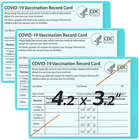 פוטונג בעל כרטיס חיסון חסין שריטות 3 חבילות, מגן כרטיס חיסון ירוק 4.2 על 3.2 אינץ', בעל כרטיס