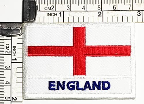 קליינפלוס 2 יחידות. 1.7 על 2.6 אינץ'. אנגליה דגל רקום תיקון ברזל על לתפור על לאומי סמל תיקון כיכר צורת דגל המדינה