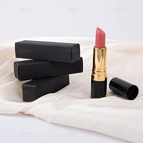 50 מארז קופסאות שפתון נייר קראפט שחור תיבת שפתיים ריקה ברוטו 3.35 על 0.79 על 0.79 קופסאות שפתון